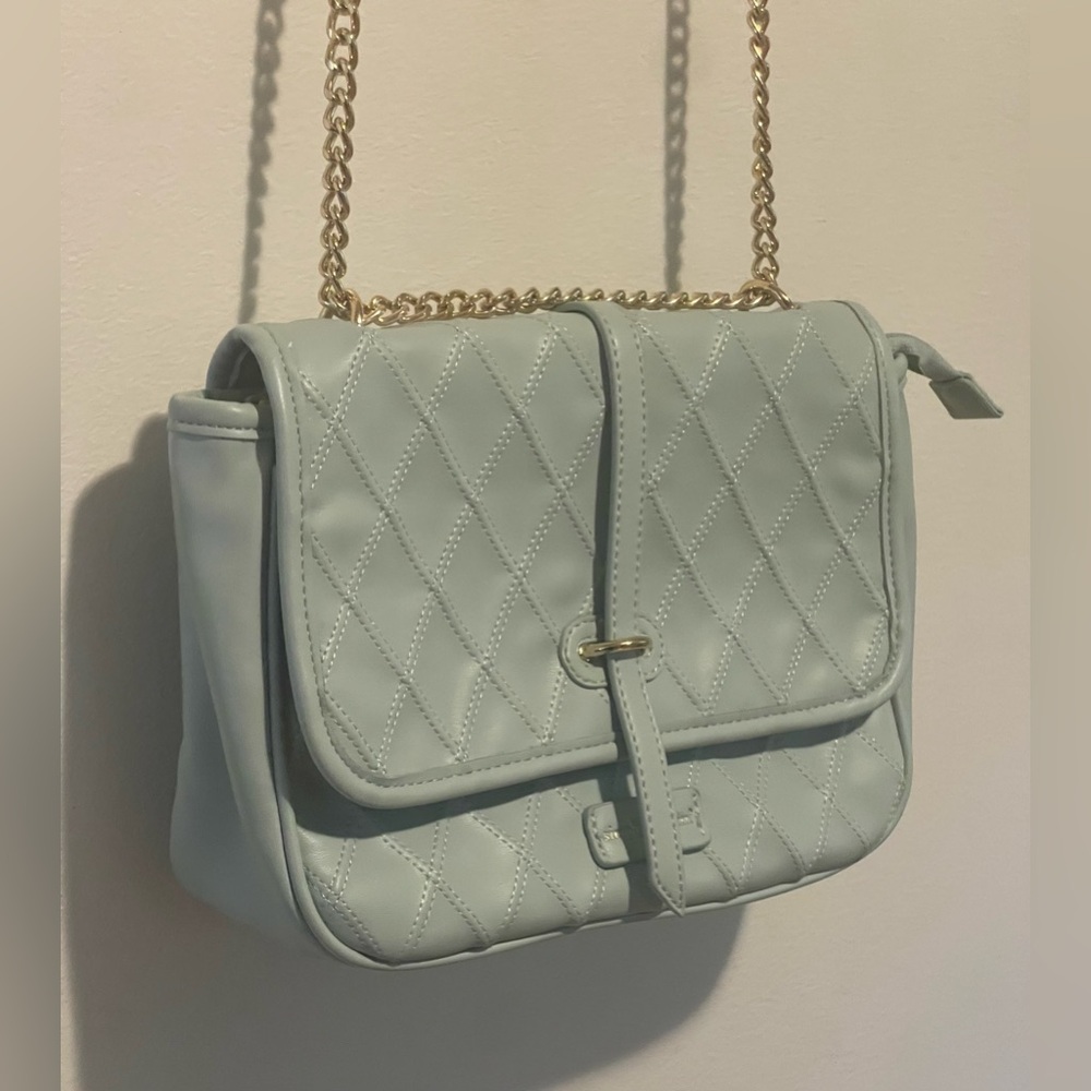 Simply Southern mint green Crossbody Bag with Quilted Design and Chain Strap